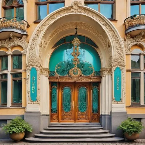 chernivtsi,portal,front door,main door,odesa,mirogoj,budapest,batumi,krasnodar,saintpetersburg,szeged,lviv,saint petersburg,art nouveau frame,azerbaijan,entranceway,minsk,timisoara,colorful facade,odessa,Conceptual Art,Oil color,Oil Color 10