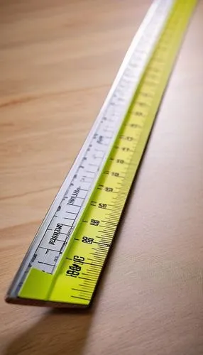 Architectural ruler, wooden texture, 30cm length, precise markings, ergonomic handle, desk setting, modern office, fluorescent lighting, background blur, shallow depth of field, slight shadow under ru