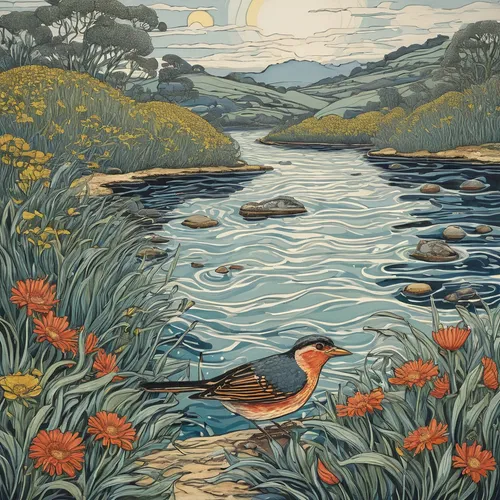 david bates,brook landscape,waterfowls,carol colman,water fowl,duck on the water,river landscape,flower and bird illustration,river cooter,waterfowl,waterbird,water birds,water bird,salt meadow landscape,wetlands,finch in liquid amber,shorebird,olle gill,charlotte cushman,tommie crocus,Illustration,Black and White,Black and White 15