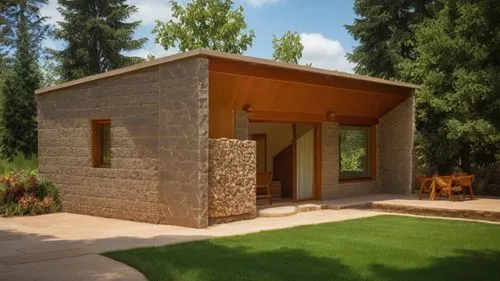 inverted cottage,3d rendering,corten steel,outbuilding,clay house,timber house,small cabin,cooling house,summer house,summerhouse,log cabin,garden shed,pool house,casita,cubic house,straw bale,mid cen