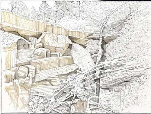 a drawing of trees and mountains and water,penciling,snow scene,pencilling,winterization,rookery,plane trees,kittiwakes,snowy still-life,snow trees,foliage coloring,titmice,snowfalls,ice rain,icicles,