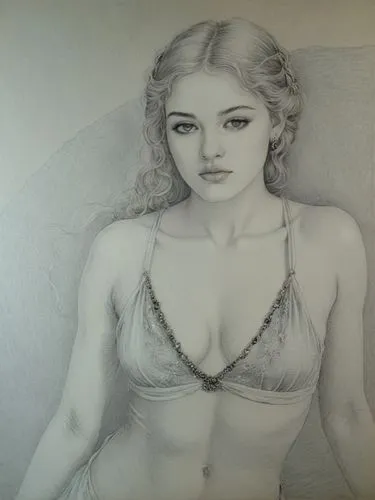 pencil sketch of young women with top
,a drawing of a woman wearing lingerie,pencil drawing,charcoal drawing,silverpoint,girl drawing,vintage drawing,pencil drawings,Illustration,Black and White,Black