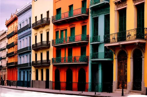 sevillian,old havana,balcones,townhouses,row houses,quartiere,facades,row of houses,massilia,colorful facade,colorful city,carrer,malaga,shutters,rowhouses,couleurs,valencienne,narbonne,quartier,balears,Illustration,Realistic Fantasy,Realistic Fantasy 12