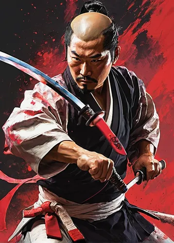 kenjutsu,samurai,goki,samurai fighter,sōjutsu,japanese martial arts,iaijutsu,kajukenbo,aikido,shorinji kempo,karate,judo,eskrima,battōjutsu,sensei,daitō-ryū aiki-jūjutsu,sanshou,shidokan,sambo (martial art),kung fu,Conceptual Art,Oil color,Oil Color 21