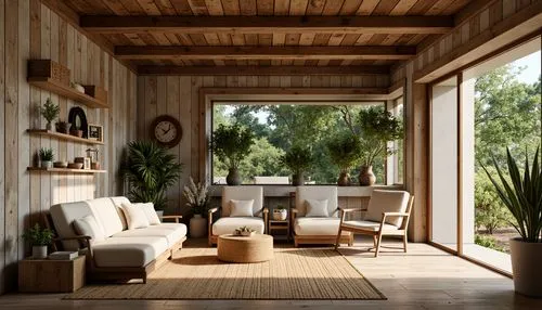 sunroom,verandah,home interior,summerhouse,verandahs,wooden decking,wooden beams,summer house,scandinavian style,porch,verandas,livingroom,living room,loggia,wooden floor,rustic,wooden hut,garden shed,wooden house,3d rendering