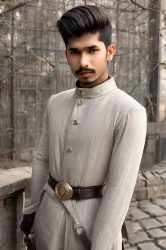 a man in traditional chinese dress posing for a picture,bajirao,dhritarashtra,sherwani,jahangir,purab,khatri