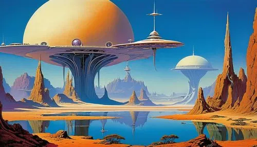 futuristic landscape,alien world,barsoom,homeworlds,alien planet,homeworld,Conceptual Art,Sci-Fi,Sci-Fi 19