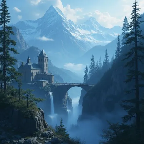 gondolin,rivendell,fantasy landscape,erebor,tirith,thingol,riftwar,hogwarts,nargothrond,fantasy picture,winterfell,fairytale castle,highborn,eyrie,westeros,beleriand,fairy tale castle,mountain settlement,castle,world digital painting,Photography,General,Realistic