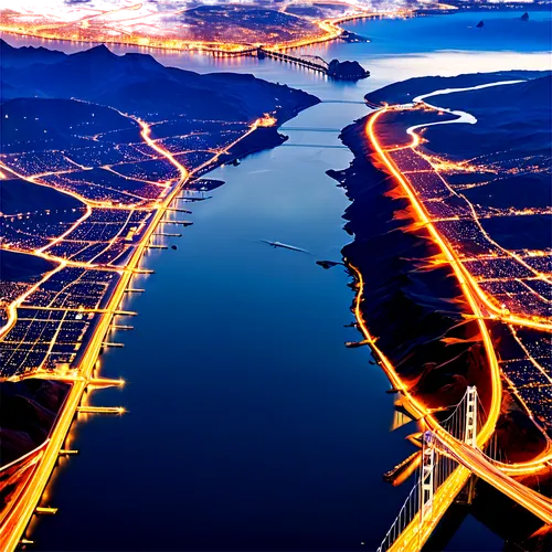 han river,san francisco bay,72 turns on nujiang river,hudson river,sanfrancisco,japan's three great night views,vancouver,san francisco,busan,city lights,busan night scene,aerial landscape,port on the danube,istanbul city,river delta,british columbia,heart of love river in kaohsiung,portland,kiev,chongqing,Conceptual Art,Sci-Fi,Sci-Fi 24