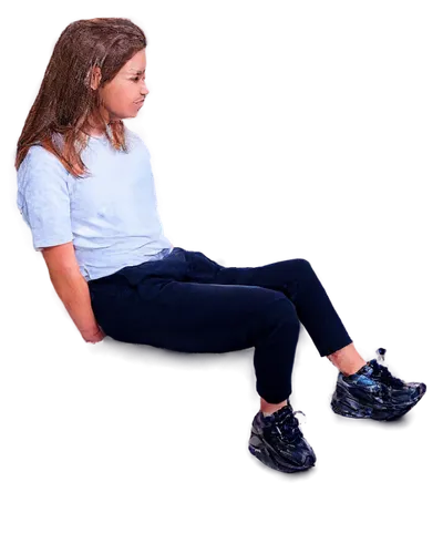 Fat, ugly girl, solo, (18yo), acne on face, messy brown hair, thick eyebrows, plain white t-shirt, black sweatpants, sloppy sneakers, sitting on couch, relaxed posture, dim lighting, close-up shot, sh