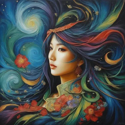 Painting Abstract Body Art Oil Painting
,diwata,vietnamese woman,mongolian girl,asian woman,mystical portrait of a girl,japanese woman,xueying,hsung,oriental girl,seimei,chuseok,japanese art,inner mon