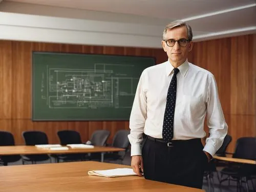 Computer architecture, cache design, diagram, presentation slide, modern conference room, wooden table, professional lecturer, middle-aged man, formal wear, glasses, short hair, confident posture, sta