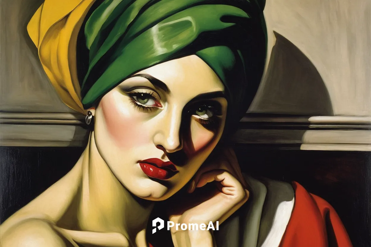 tamara de lempicka the green turban 1929 art painting for. Black Bedroom Furniture Sets. Home Design Ideas,art deco woman,italian painter,callas,art deco,woman at cafe,turban,woman thinking,orientalis