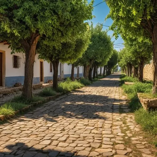 la vida es presciosa solo faltan ganas,road through village,masseria,alpujarras,apulia,alentejo,the cobbled streets,medjugorje,puglia,kreta,palma trees,bellegarrigue,village street,tree lined path,pel