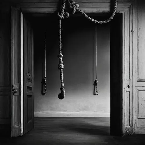 حبل مشنقة فى غرفة مظلمة وباب مفتوح,hanged,nooses,hanging rope,escapologist,key rope,noose,hung up,hangmen,flogging,hanged man,telephone hanging,executions,gallows,condemned,hanging bulb,suspended,shac