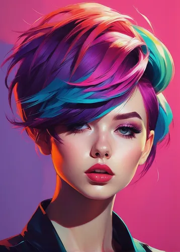 artist color,colorful background,digital painting,pompadour,vector girl,world digital painting,illustrator,girl portrait,portrait background,fashion vector,color picker,painting technique,digital art,1color,pixie-bob,vibrant color,neon colors,dribbble,saturated colors,fantasy portrait,Conceptual Art,Fantasy,Fantasy 19