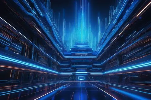 Modern Apache Druid architecture, futuristic digital background, sleek lines, metallic texture, glowing blue circuits, complex network structure, 3D visualization, abstract data streams, shiny surface