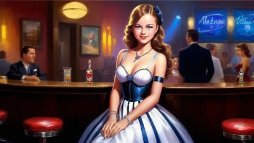 barmaid,waitress,cigarette girl,bartender,retro pin up girl,woman at cafe,pin up girl,pin-up girl,croupier,barmaids,valentine day's pin up,nighthawks,retro pin up girls,pin up girls,pin-up girls,pin ups,valentine pin up,barroom,soda shop,bartending