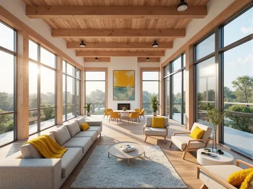 sunroom,mid century modern,penthouses,contemporary decor,modern decor,interior modern design,modern living room,living room,livingroom,breakfast room,family room,hovnanian,mid century house,luxury home interior,wooden windows,sitting room,interior design,loft,wooden beams,home interior