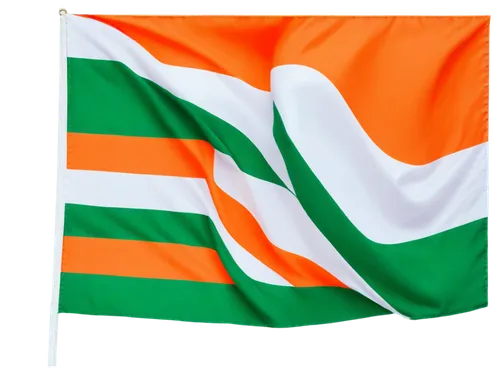 Indian tricolor flag, horizontal composition, waving fabric, intricate stitching, vibrant orange, white, and green colors, soft focus, shallow depth of field, warm lighting, 3/4 view, detailed wrinkle