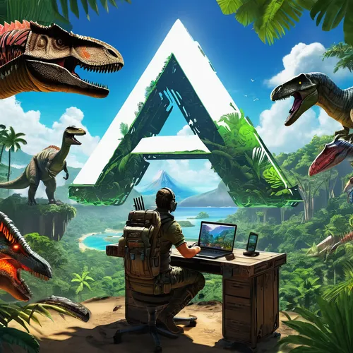 ark,tropical animals,triangles background,game illustration,action-adventure game,dinosaurs,tropics,steam release,adventure game,jurassic,collected game assets,landmannahellir,game art,dino,dinosaruio,advisors,atari,4k wallpaper,animal zoo,asterales,Illustration,Vector,Vector 21