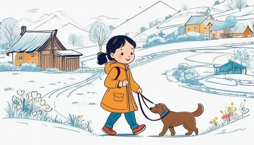 herge,korean village snow,snow scene,hosoda,snowsuit,winter animals,girl with dog,boy and dog,tintin,snowville,dogsled,sled dog,magome,winter trip,dog sled,dog illustration,winter background,cabane,butka,winter village,Unique,Design,Infographics