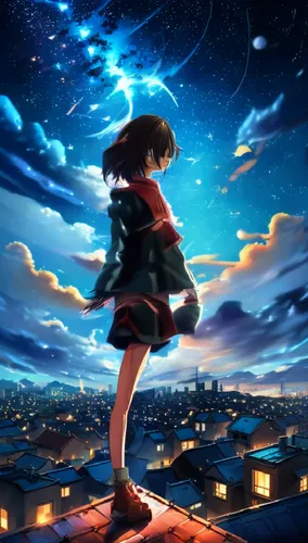 ayano,yukiko,nanako,shumeiko,peni,night sky,Illustration,Japanese style,Japanese Style 05