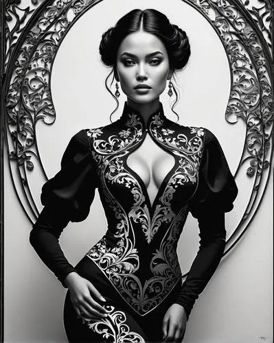 steampunk,victorian style,corset,victorian lady,breastplate,javanese,gothic fashion,bodice,miss circassian,russian folk style,oriental princess,baroque,gothic portrait,maori,geisha,mariachi,geisha girl,the victorian era,asian costume,vogue