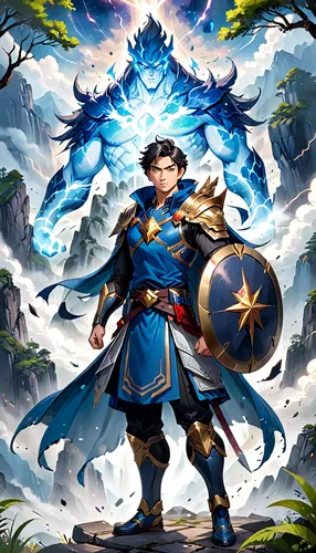 yi sun sin,dragon li,wuchang,heroic fantasy,wind warrior,xiangwei,yuanyang,fantasy warrior,shuanghuan noble,dane axe,monsoon banner,summoner,cg artwork,xing yi quan,game illustration,blue enchantress,vax figure,joan of arc,xun,paladin,Anime,Anime,General