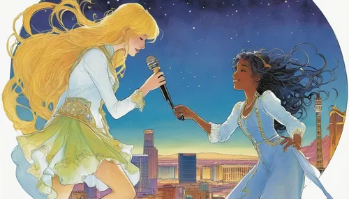 princesses,rapunzel,fairytales,fairy tales,fairy tale,tangled,sun and moon,a fairy tale,serenade,fairytale characters,fairy tale character,children's fairy tale,duet,sci fiction illustration,jasmine,music fantasy,prince and princess,rosa ' amber cover,tiana,fairytale,Illustration,Realistic Fantasy,Realistic Fantasy 04