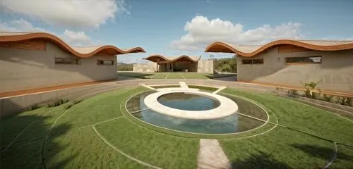 ecovillages,3d rendering,amrapali,ecovillage,villas,hacienda,courtyard,habitaciones,anantara,roof landscape,sikka,pool house,patios,nkandla,gurukul,swimming pool,grass roof,dunes house,sanskriti,bungalows