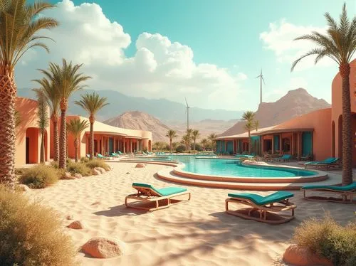 nuweiba,desert landscape,palmilla,desert desert landscape,3d rendering,amanresorts,dahab island,riad,beach resort,desertlike,resort,cabanas,sharm,resorts,bungalows,palm springs,the desert,render,holiday villa,cabana,Photography,General,Realistic