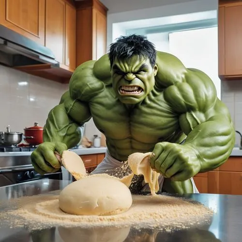 hulking,incredible hulk,hulked,hulk,baking mass,mastercook,frankenfood,bake it yourself,hulka,baking,overbake,frankenfoods,puny,hulks,ferrigno,avenger hulk hero,pancake batter,to bake,cookie baking,dwarf cookin,Photography,General,Realistic