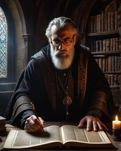 the abbot of olib,archimandrite,lord who rings,candlemaker,scholar,benediction of god the father,biblical narrative characters,dwarf sundheim,candlemas,orthodoxy,bibliology,parchment,librarian,dwarf cookin,apothecary,hieromonk,prayer book,the first sunday of advent,rabbi,magic book,Conceptual Art,Sci-Fi,Sci-Fi 20