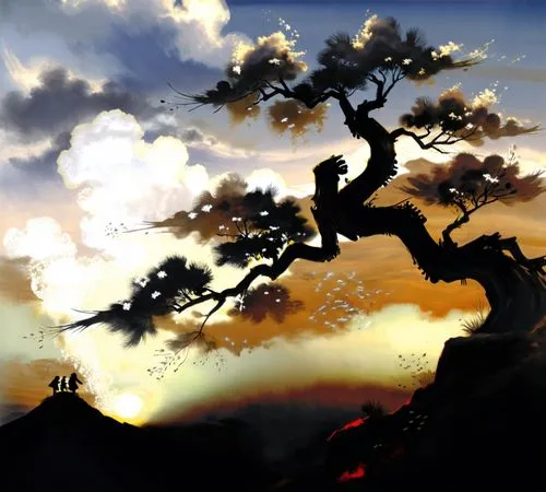 old tree silhouette,silhouette against the sky,tree silhouette, silhouette,tree of life,silhouette dancer,shadowland,the japanese tree,silhouette art,art silhouette,olive tree,silhouetted,autumn sky,world digital painting,lonetree,rising sun,dance silhouette,dragon tree,the silhouette,oak tree,Illustration,Paper based,Paper Based 30