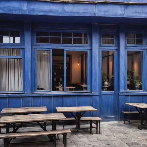 patios,bistro,blue doors,restaurant ratskeller,a restaurant,terrasse,Photography,General,Realistic