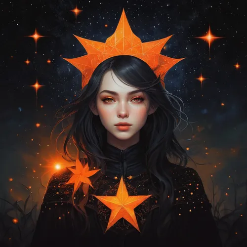 In a world of darkness, a bright orange star appears.,star illustration,star sign,falling star,star mother,north star,christ star,star,star flower,falling stars,star sky,bethlehem star,star-shaped,adv