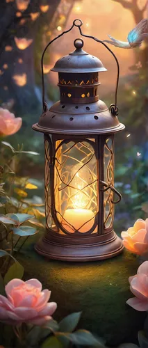 illuminated lantern,lantern,vintage lantern,fairy lanterns,japanese lantern,lanterns,tea light,hanging lantern,tea-lights,japanese lamp,tea lights,lampion flower,stone lamp,flowering tea,tea light holder,angel lanterns,oil lamp,flower in sunset,candlelight,lantern string,Illustration,Realistic Fantasy,Realistic Fantasy 01