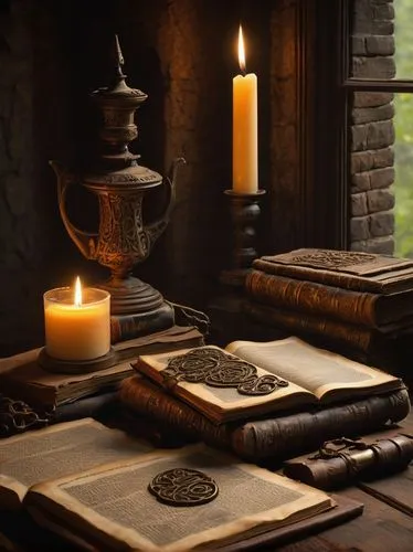 spellbook,scriptorium,candlelit,lectio,inglenook,manuscripts,spells,magick,candlelights,book antique,book wallpaper,recantations,codices,magic book,antiquarian,sogni,prayerbooks,divination,spellcasting,bookish,Art,Artistic Painting,Artistic Painting 50