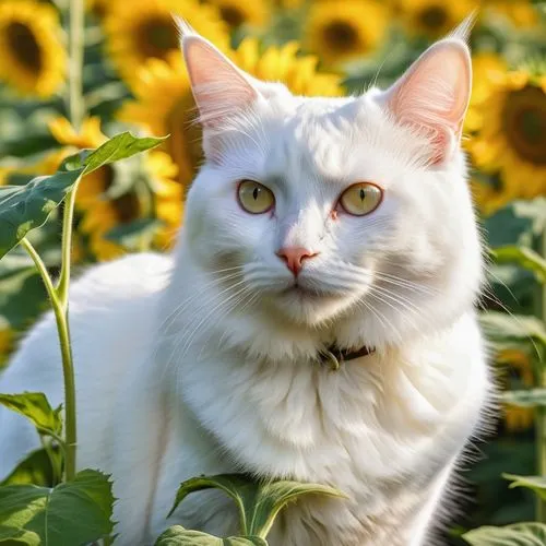 flower cat,white cat,european shorthair,blue eyes cat,yellow eyes,snowbell,cat with blue eyes,cat image,breed cat,ox-eye daisy,white petunia,on a wild flower,beautiful girl with flowers,sun flowers,flower animal,cute cat,golden eyes,felino,cat european,colotti,Photography,General,Realistic