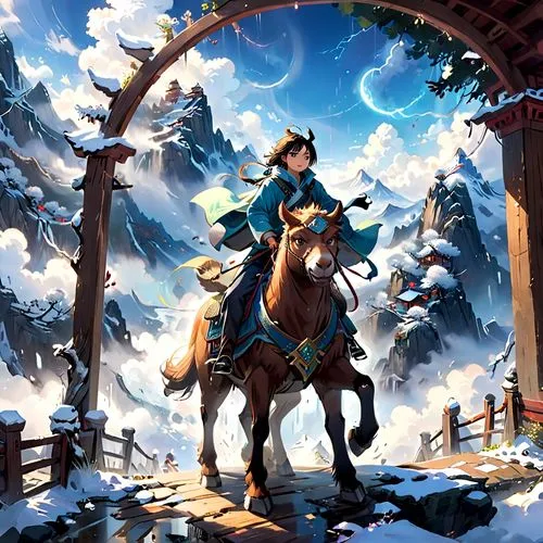 auron,western riding,uderzo,hamelin,epona,highwayman,game illustration,mystara,charlotta,stablemaster,shahnameh,frontierland,pecos,sleigh ride,fievel,skijoring,townsmen,garen,westerns,adventurist,Anime,Anime,Cartoon