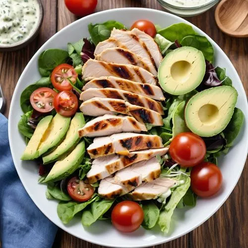 avocado salad,cobb salad,spinach salad,chinese chicken salad,green salad,cut salad,side salad,avocado shrimp salad,healthy food,tuna salad,saladitos,israeli salad,summer foods,salad,salad niçoise,salad plate,healthy menu,grilled chicken,health food,salads,Photography,General,Realistic