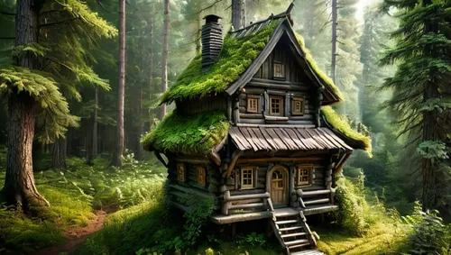 house in the forest,fairy house,little house,small house,forest house,miniature house,Conceptual Art,Fantasy,Fantasy 11