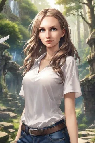 tera,elona,margairaz,janna,zhomova,jeans background,Digital Art,Anime