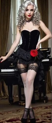 pianist,piano,burlesque,neo-burlesque,cruella de ville,piano player,marylyn monroe - female,piano lesson,leg and arm on the piano,dita,grand piano,play piano,cruella,in pantyhose,dita von teese,concerto for piano,jazz pianist,dress to the floor,piano keyboard,crossdressing,Illustration,Realistic Fantasy,Realistic Fantasy 10