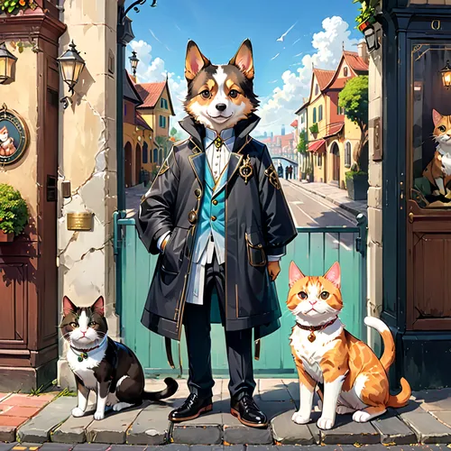 corgis,corgi,welschcorgi,oktoberfest cats,dog street,game illustration,cat's cafe,the pembroke welsh corgi,overcoat,long coat,street cat,figaro,dog cafe,cat european,french digital background,aristocrat,dog and cat,pet shop,shiba,shiba inu,Anime,Anime,General