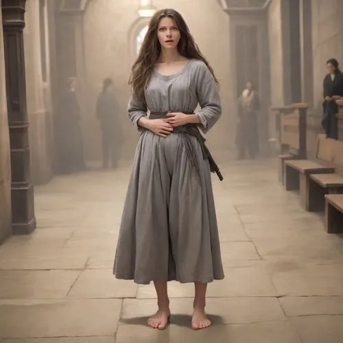 joan of arc,the magdalene,girl in a long dress,renaissance,girl in a historic way,biblical narrative characters,the enchantress,the abbot of olib,pilate,overcoat,the prophet mary,long coat,trench coat,holy maria,benedictine,cloak,scarlet witch,the annunciation,pilgrim,katniss,Photography,Natural