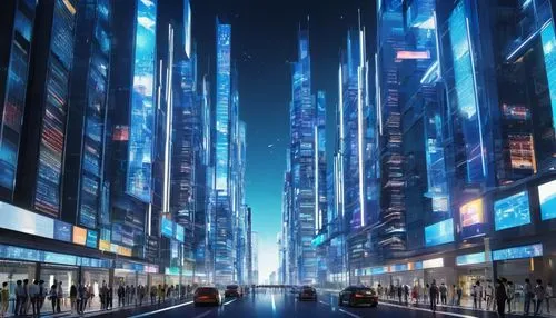 cybercity,shinjuku,metropolis,tokyo city,futuristic landscape,coruscant,cybertown,fantasy city,akihabara,cityzen,tokyo,urbanworld,akiba,kamurocho,futuristic,kabukiman,city at night,shanghai,citycell,cityscape,Illustration,Japanese style,Japanese Style 04