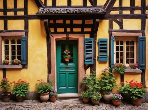 alsace,rothenburg,timbered,half-timbered house,colmar,half-timbered wall,half-timbered houses,rothenburg of the deaf,half timbered,strasbourg,germany,townscapes,eguisheim,wissembourg,quedlinburg,colmar city,hildesheim germany,allemagne,northern germany,timber framed building,Art,Artistic Painting,Artistic Painting 32