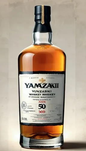 an industrial design sketch of a beautiful Yamazaki 50-Year-Old whiskey ancient whisky bottle, movie poster advertising (construction plan) modern style with some advertising notices,  frozen effect, 